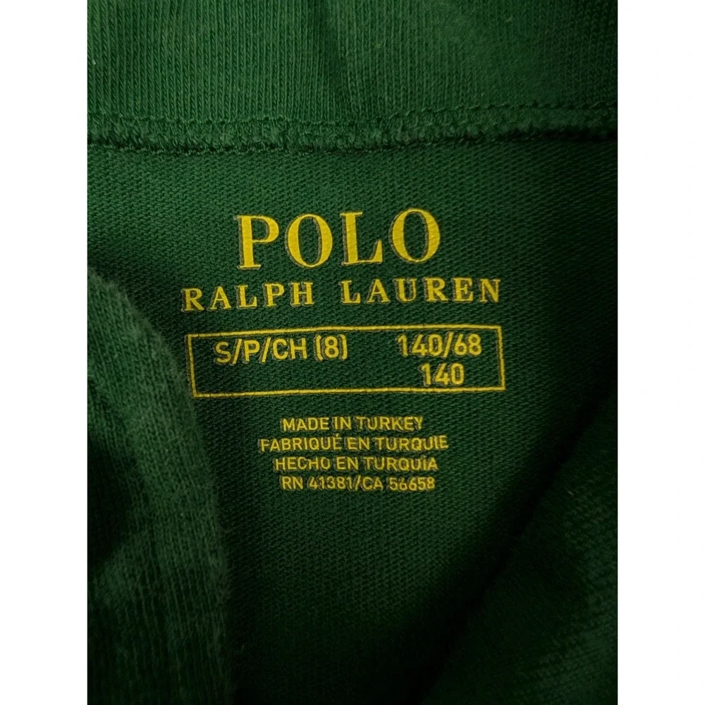Polo Ralph Lauren Youth S Hoodie Green/Blue Button‎ Front Multicolor SpellOut